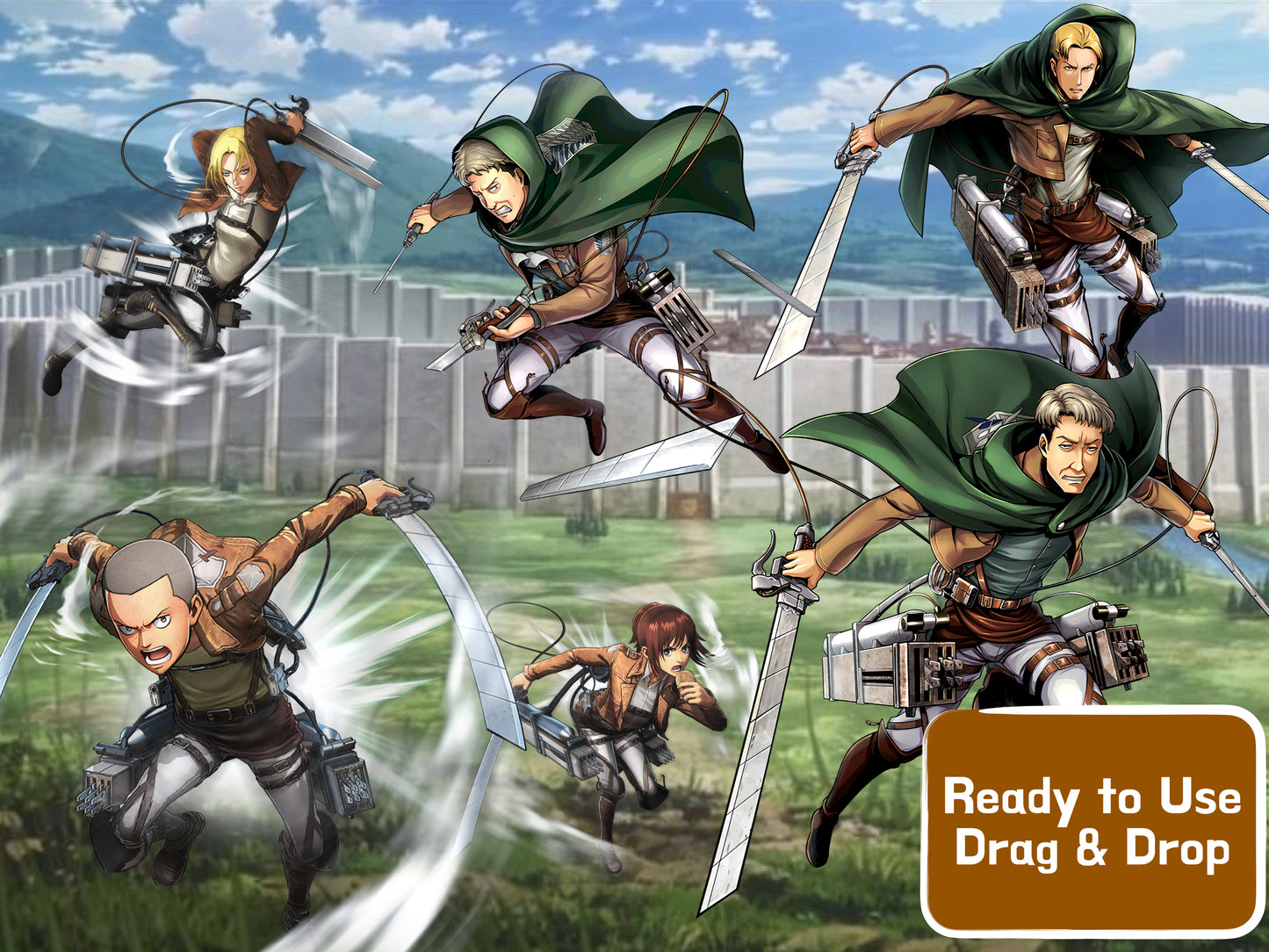 Attack on Titan Clipart PNG JPG Digital Files Download