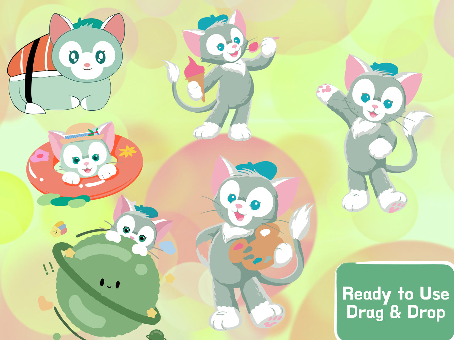 Gelatoni Clipart PNG JPG Digital Files Download
