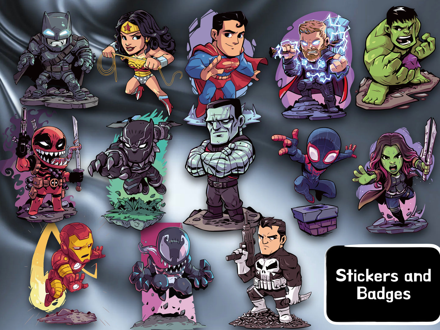 Marvel Spiderman Ironman Hulk Clipart PNG JPG Digital Files Download