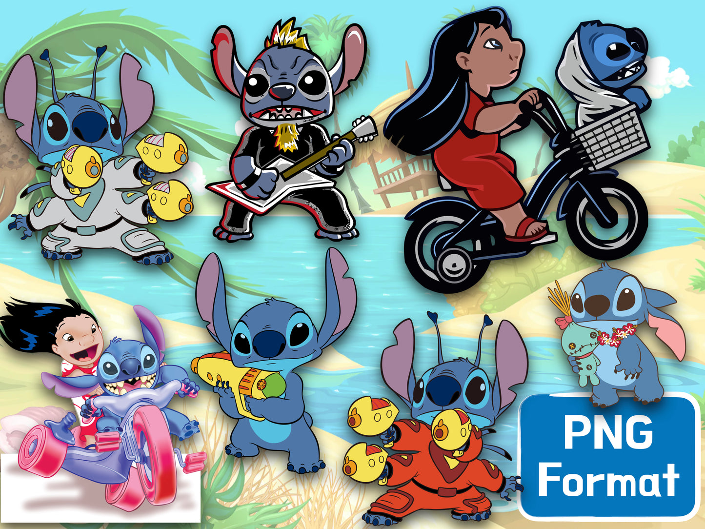 Stitch Clipart PNG JPG Digital Files Download