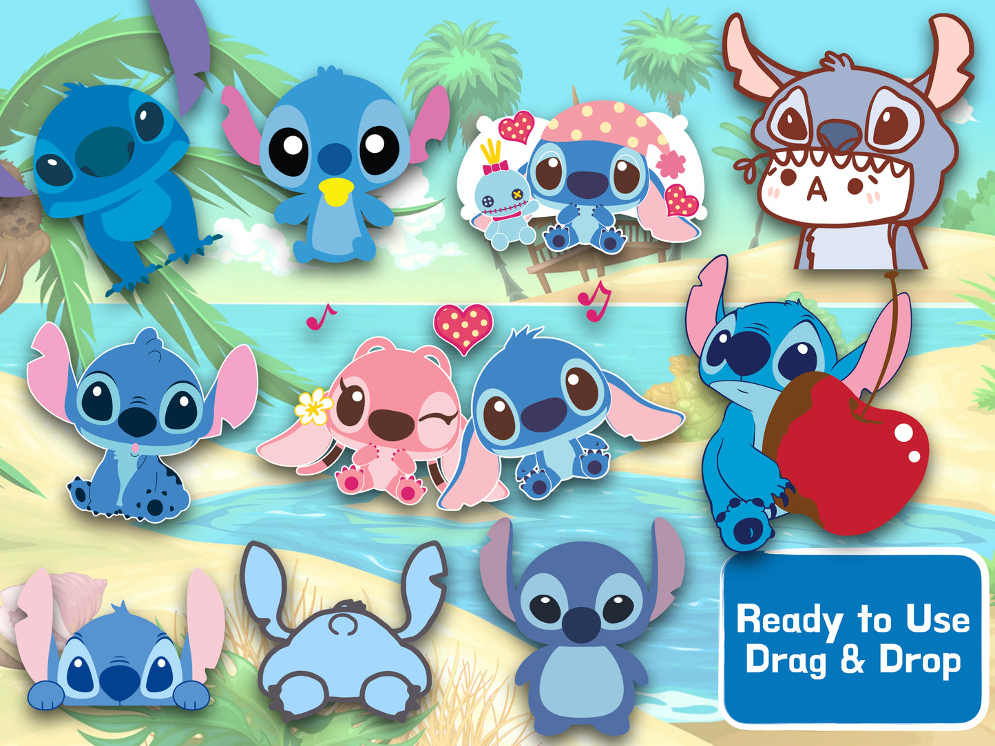 Stitch Clipart PNG JPG Digital Files Download