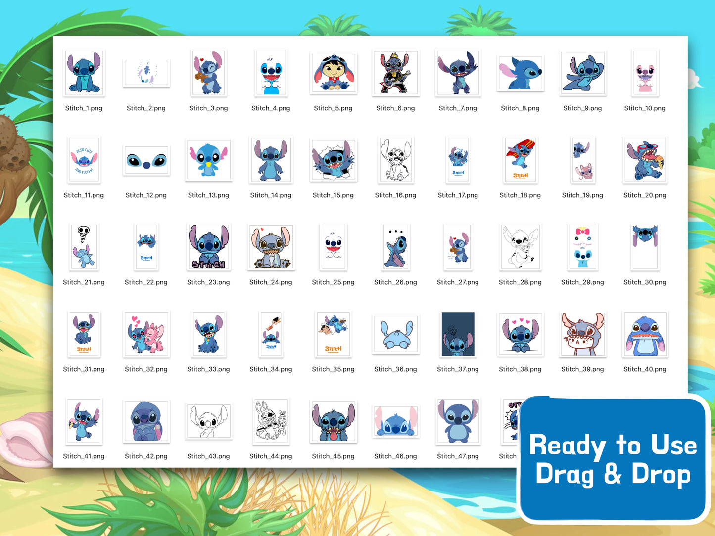 Stitch Clipart PNG JPG Digital Files Download