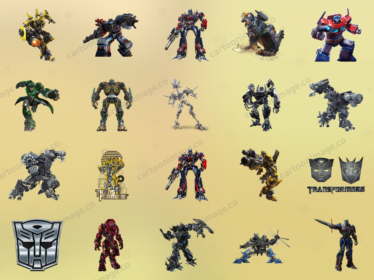 Transformers Clipart PNG JPG Digital Files Download
