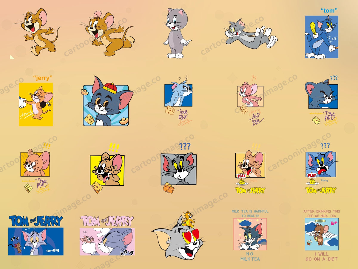 Tom & Jerry Clipart PNG JPG Digital Files Download