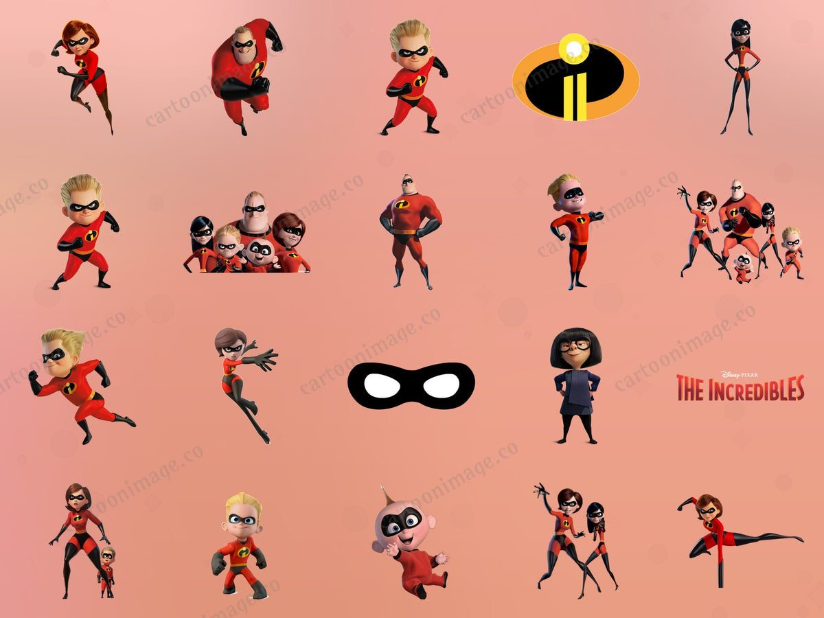 The Incredibles Clipart PNG JPG Digital Files Download