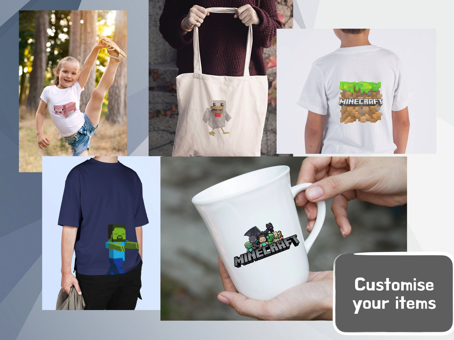 Minecraft Clipart PNG JPG Digital Files Download