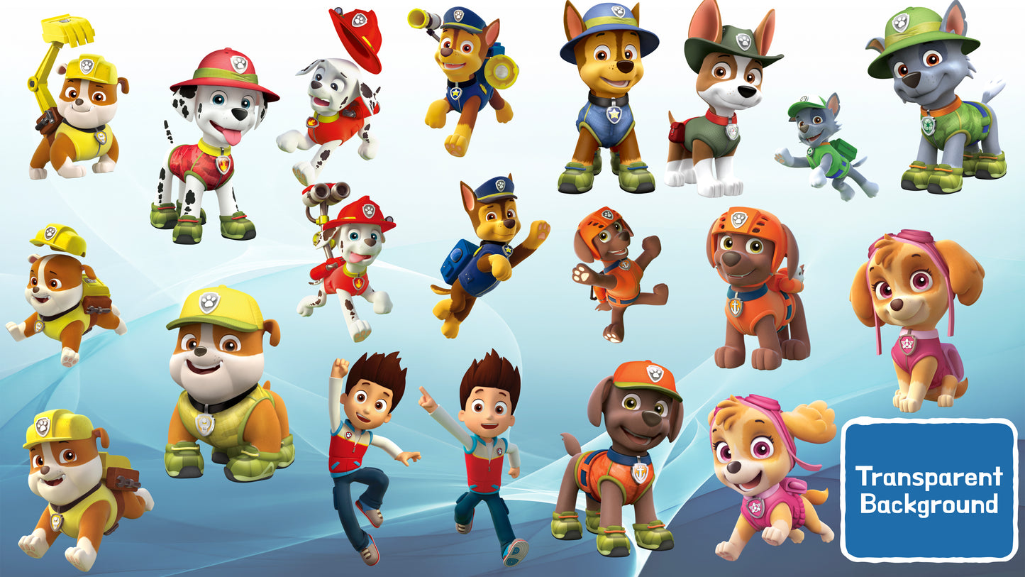 Paw Patrol Clipart PNG JPG  Digital Files Download
