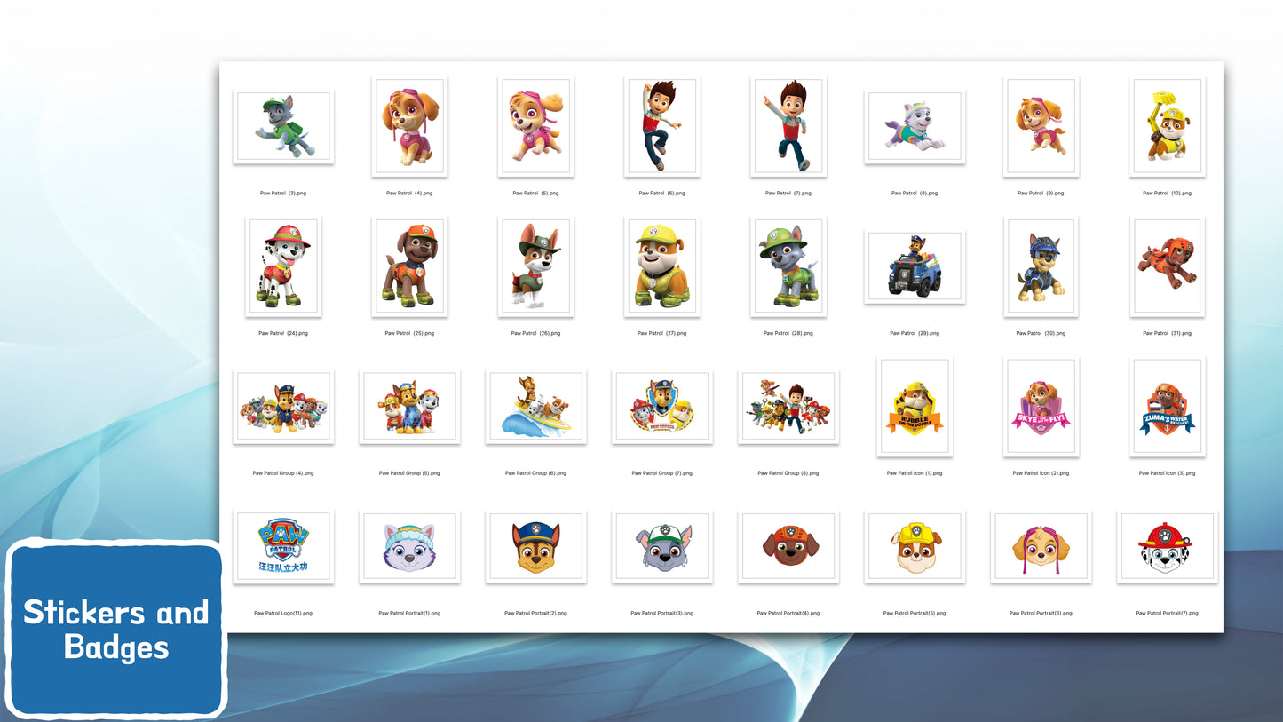 Paw Patrol Clipart PNG JPG  Digital Files Download