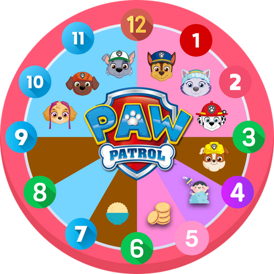 DIY Paw Patrol Clock Timetable Example