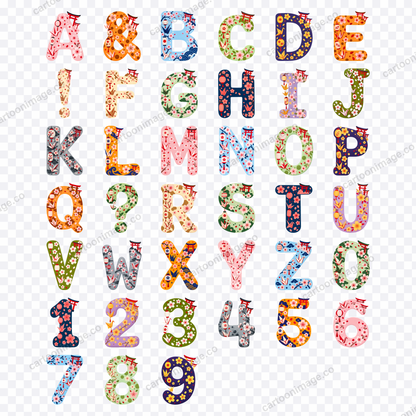 Grid of all 39 characters shown on a transparent checkerboard background