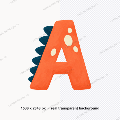 Close-up of one Dino Spikes character enlarged to show flat painted style, triangular left-edge spikes and scattered oval spots