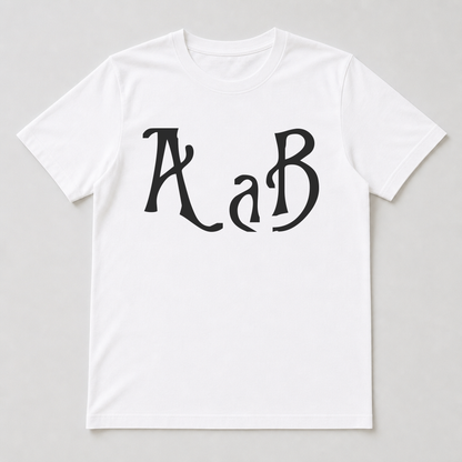 White t‑shirt mockup showing a printed Nightmare-style letter from the pack on the chest