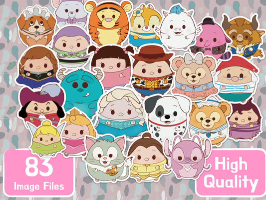 Adorable Disney Friends Clipart PNG JPG SVG Digital Files Download