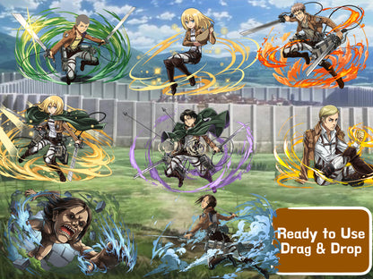 Attack on Titan Clipart PNG JPG SVG Digital Files Download