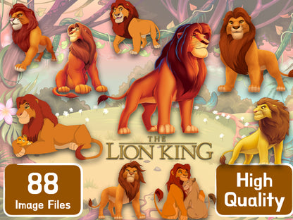 Lion King Clipart PNG JPG SVG Digital Files Download