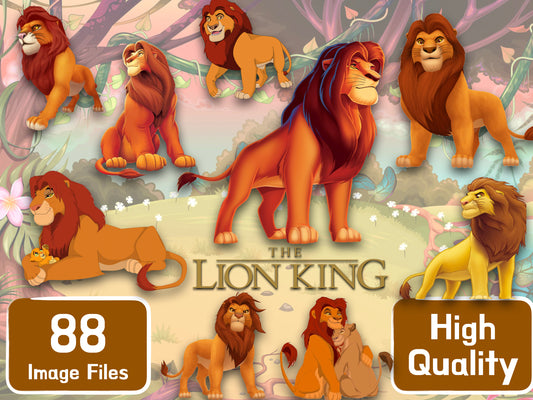 Lion King Clipart PNG JPG Digital Files Download