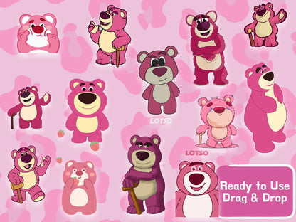 Lotso Toy Story Clipart PNG JPG SVG Digital Files Download