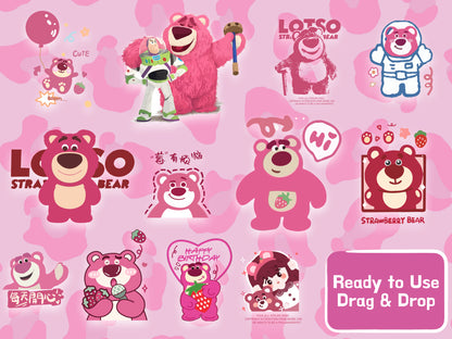 Lotso Toy Story Clipart PNG JPG SVG Digital Files Download