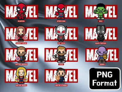 Marvel Spiderman Ironman Hulk Clipart PNG JPG SVG Digital Files Download