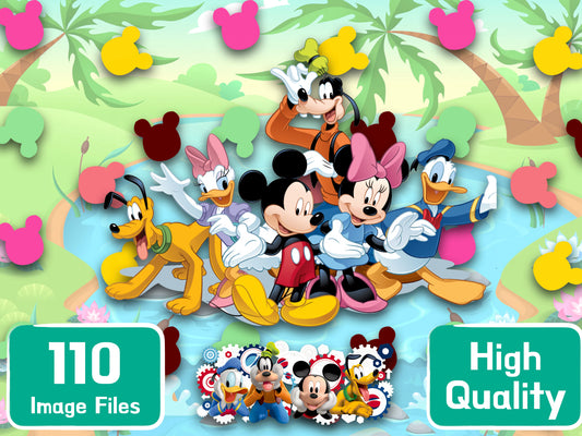 Mickey Mouse Clubhouse Clipart PNG JPG SVG Digital Files Download