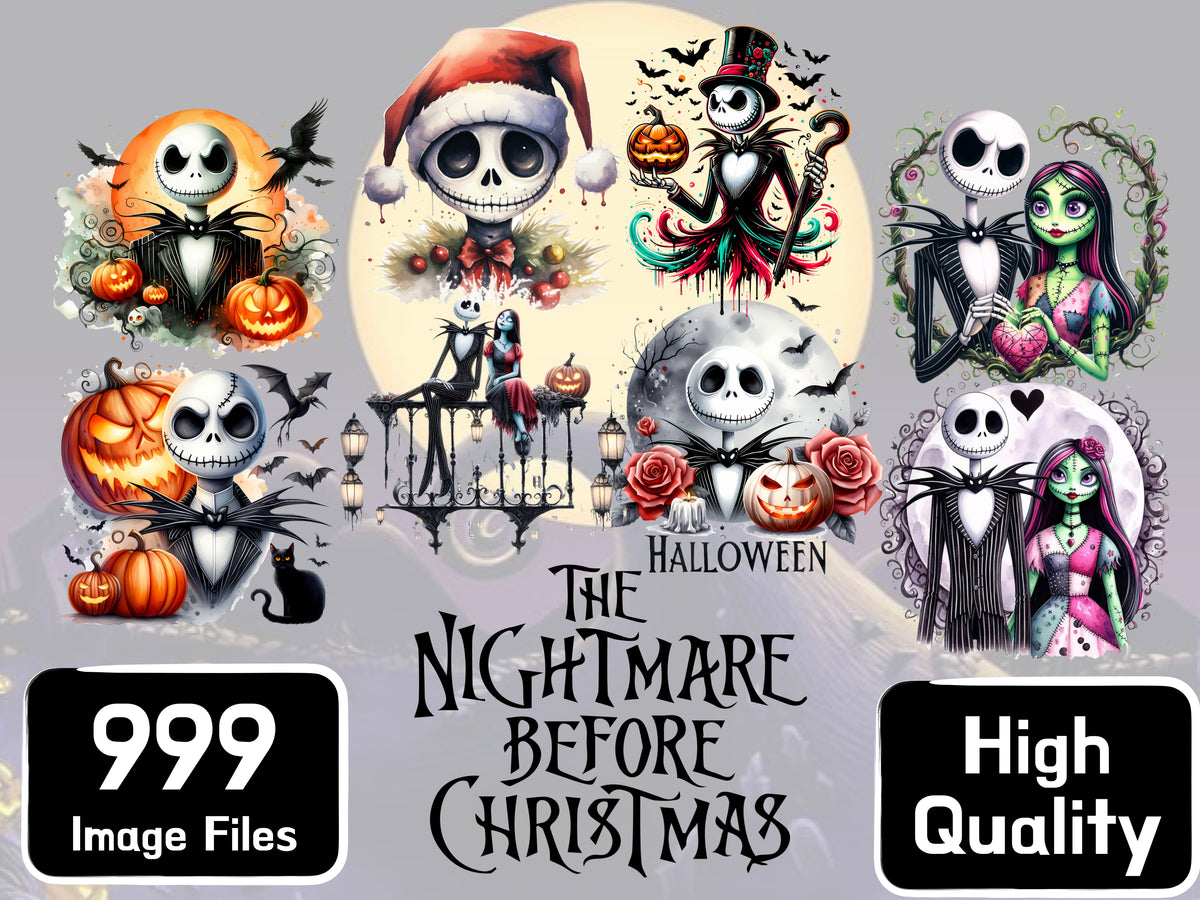 The Nightmare Before Christmas Clipart PNG JPG Digital Files Download
