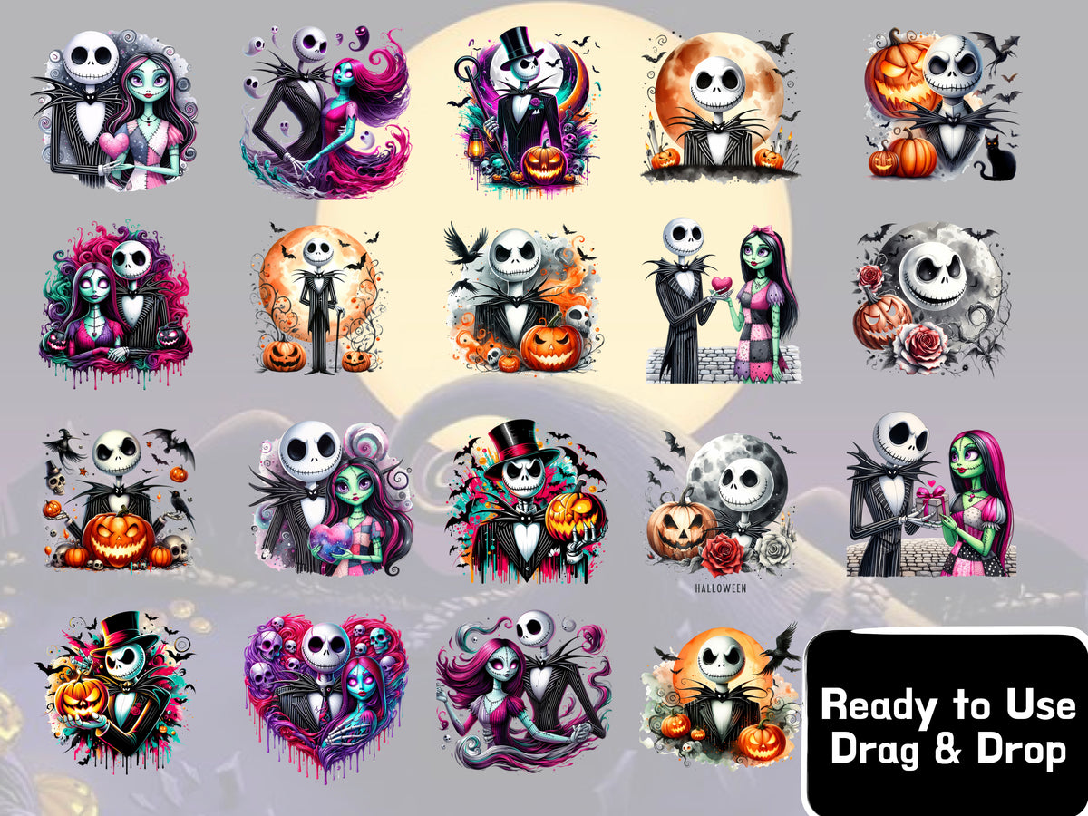 The Nightmare Before Christmas Clipart PNG JPG Digital Files Download