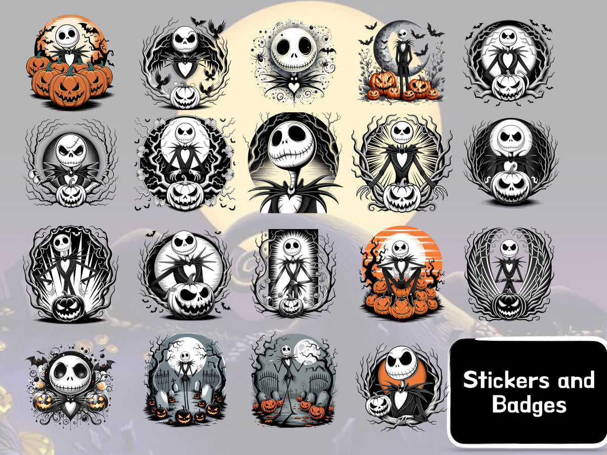The Nightmare Before Christmas Clipart PNG JPG Digital Files Download