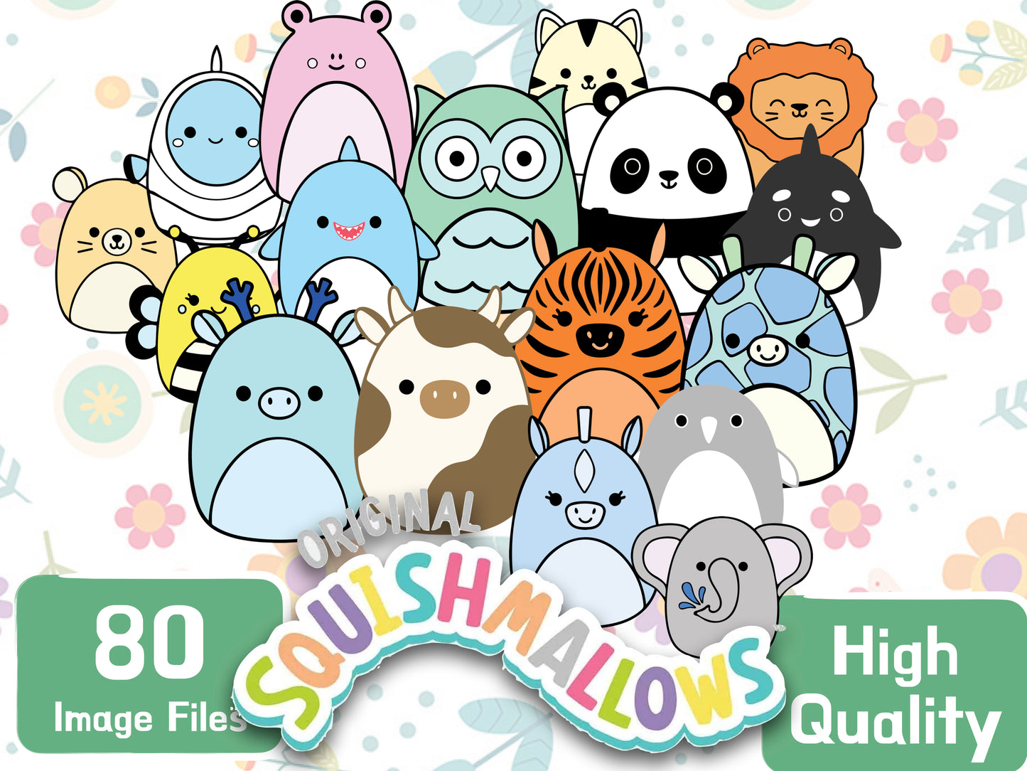 Squishmallows Clipart PNG JPG SVG Digital Files Download