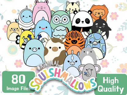 Squishmallows Clipart PNG JPG SVG Digital Files Download