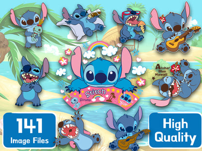 Stitch Clipart PNG JPG SVG Digital Files Download