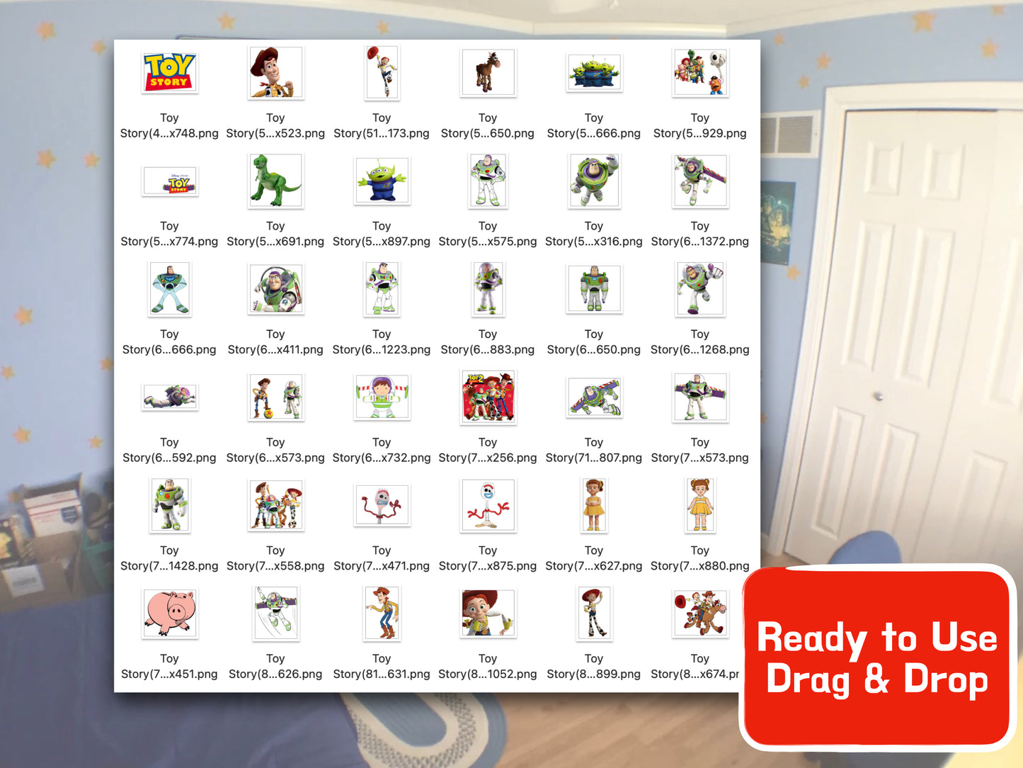 Toy Story Clipart PNG JPG SVG Digital Files Download