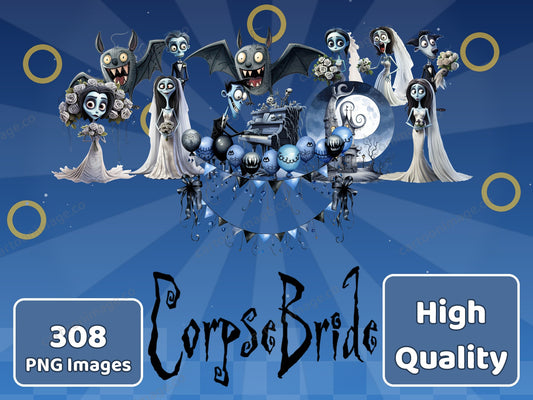 Corpse Bride Clipart PNG JPG Digital Files Download