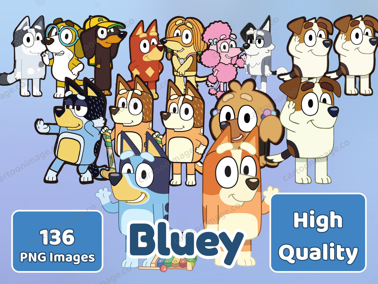 Bluey Clipart PNG JPG Digital Files Download