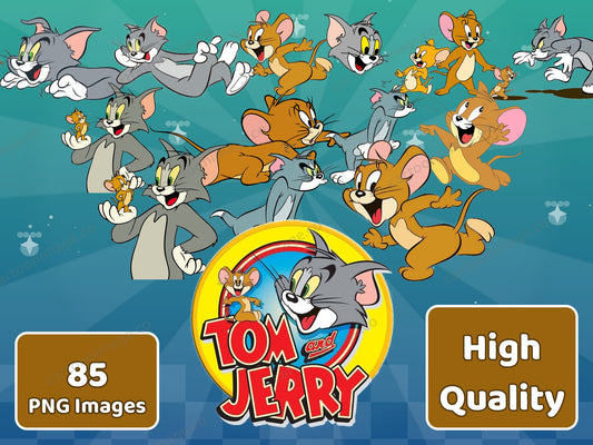Tom & Jerry Clipart PNG JPG Digital Files Download