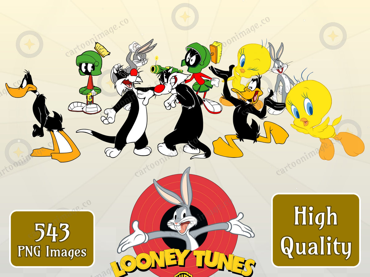 Looney Tunes Clipart PNG JPG Digital Files Download