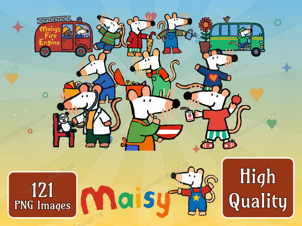 Maisy Clipart PNG JPG Digital Files Download