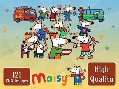Maisy Clipart PNG JPG Digital Files Download