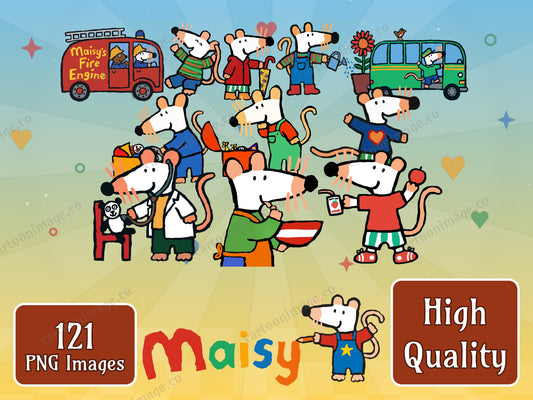 Maisy Clipart PNG JPG Digital Files Download