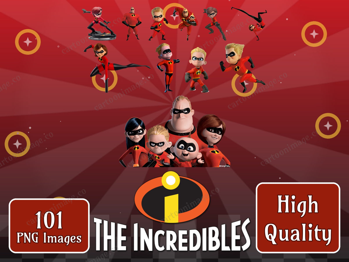 The Incredibles Clipart PNG JPG Digital Files Download