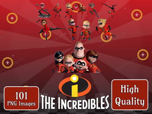 The Incredibles Clipart PNG JPG Digital Files Download