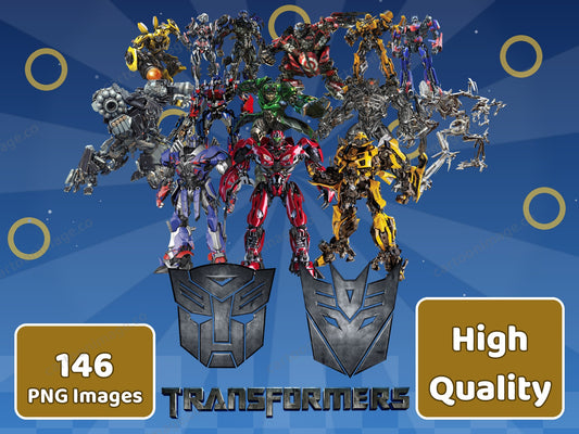 Transformers Clipart PNG JPG Digital Files Download