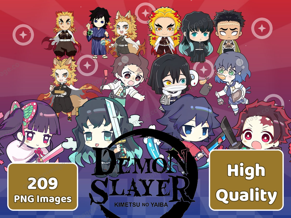 Demon Slayer Clipart PNG JPG Digital Files Download