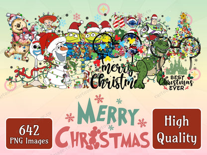 Disney Christmas Clipart PNG JPG Digital Files Download