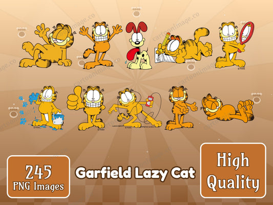 Garfield Lazy Cat Clipart PNG JPG Digital Files Download