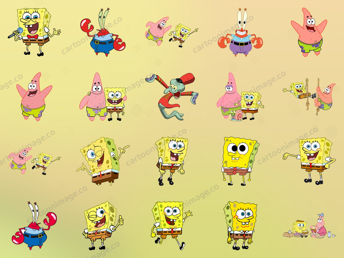 SpongeBob SquarePants Clipart PNG JPG Digital Files Download