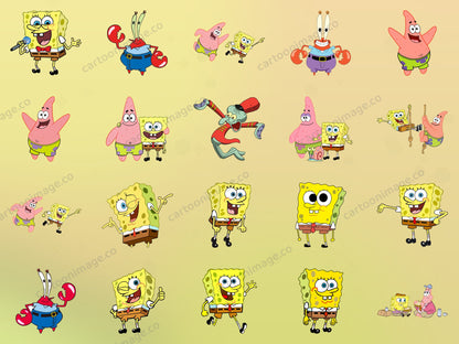 SpongeBob SquarePants Clipart PNG JPG Digital Files Download