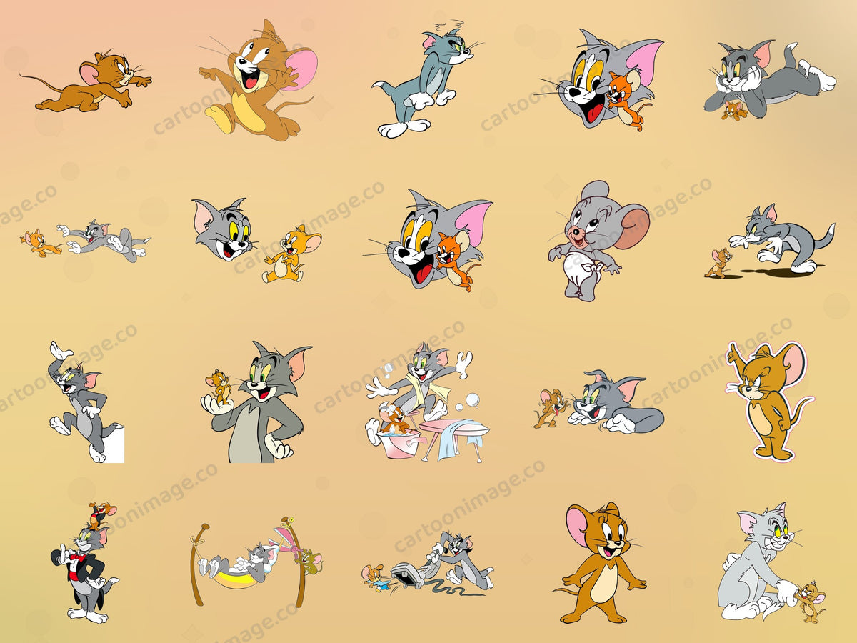 Tom & Jerry Clipart PNG JPG Digital Files Download
