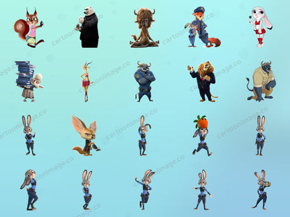 Zootopia Clipart PNG JPG Digital Files Download