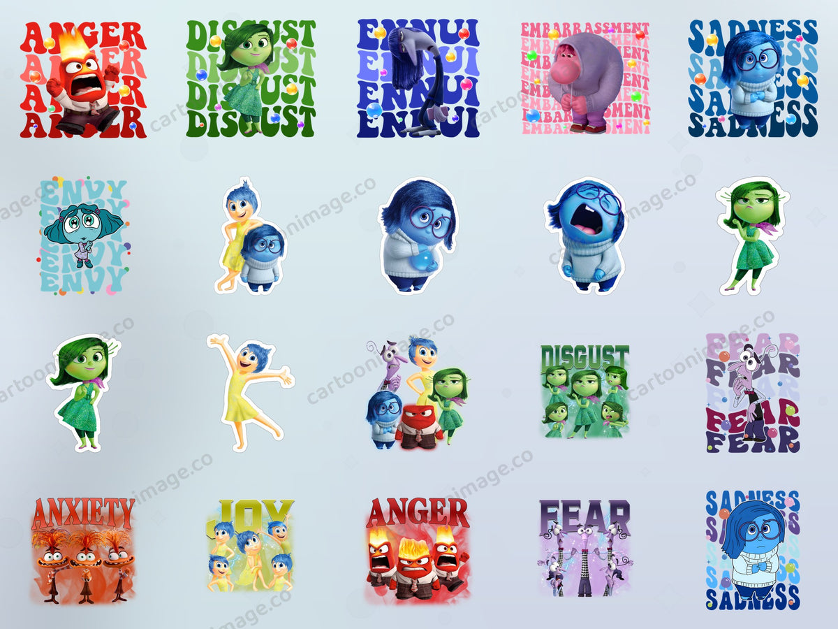 Inside Out Clipart PNG JPG Digital Files Download