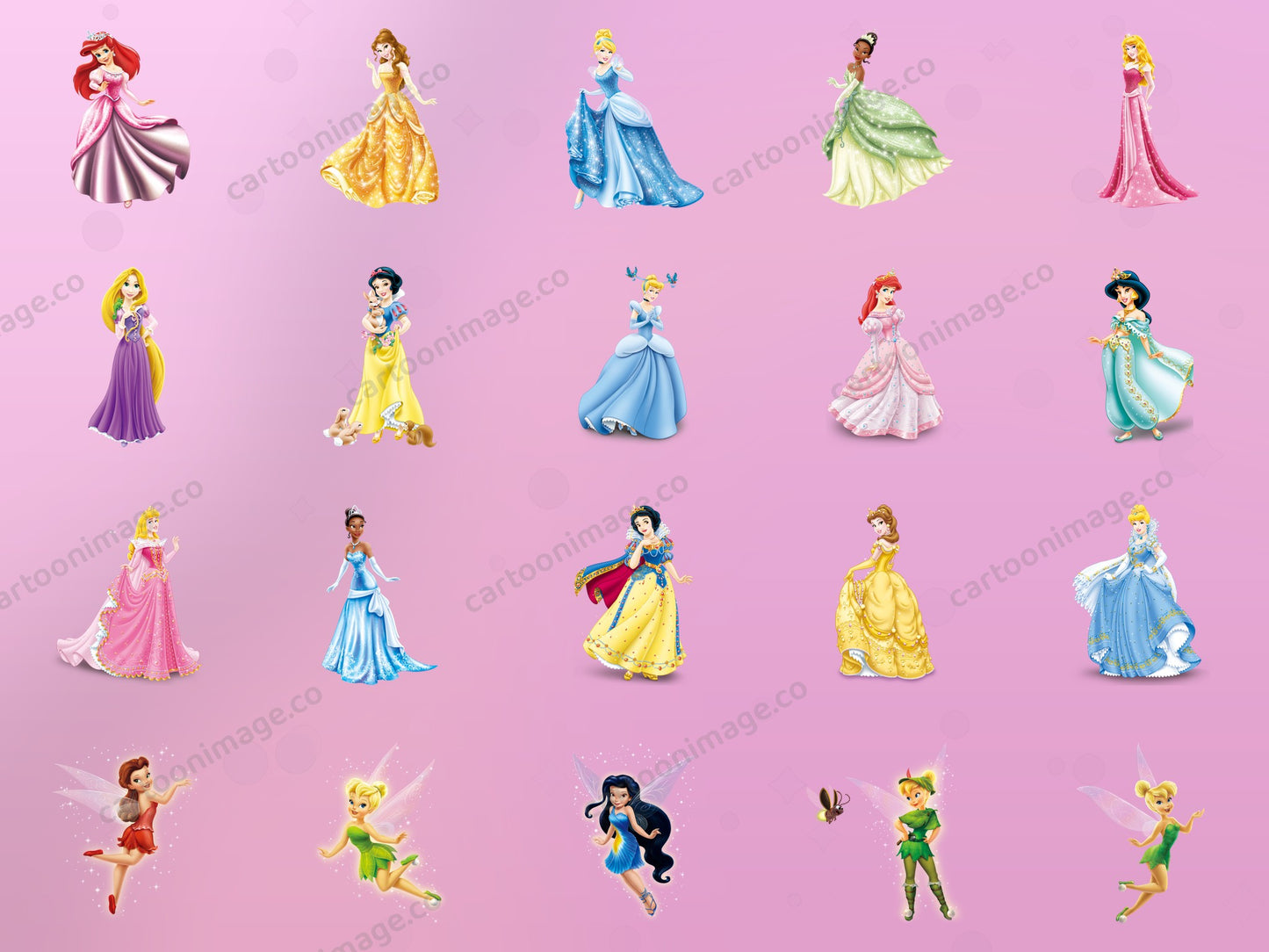 Disney Princess Clipart PNG JPG Digital Files Download